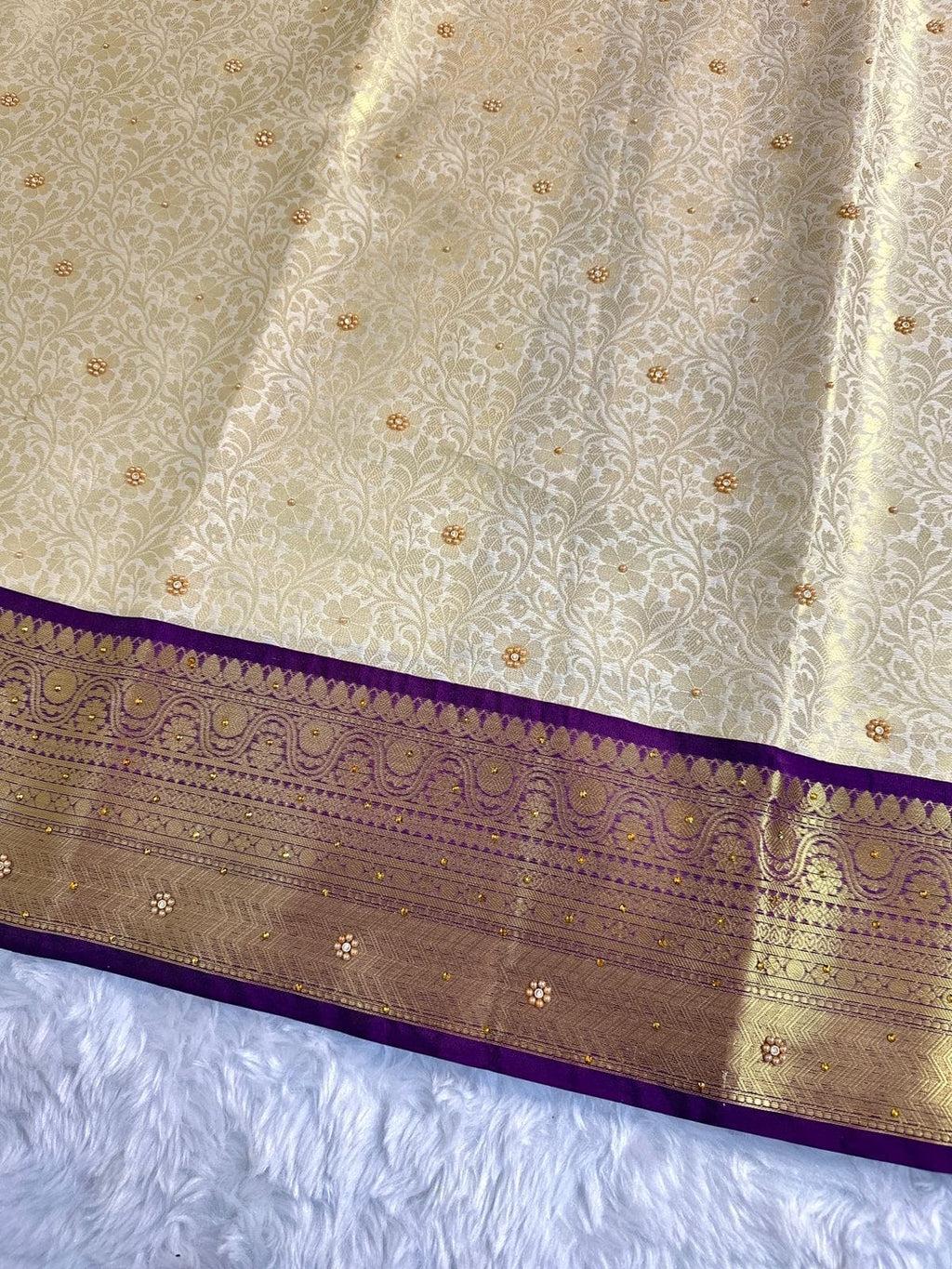 Bridal Heavy Stone Silk Saree
