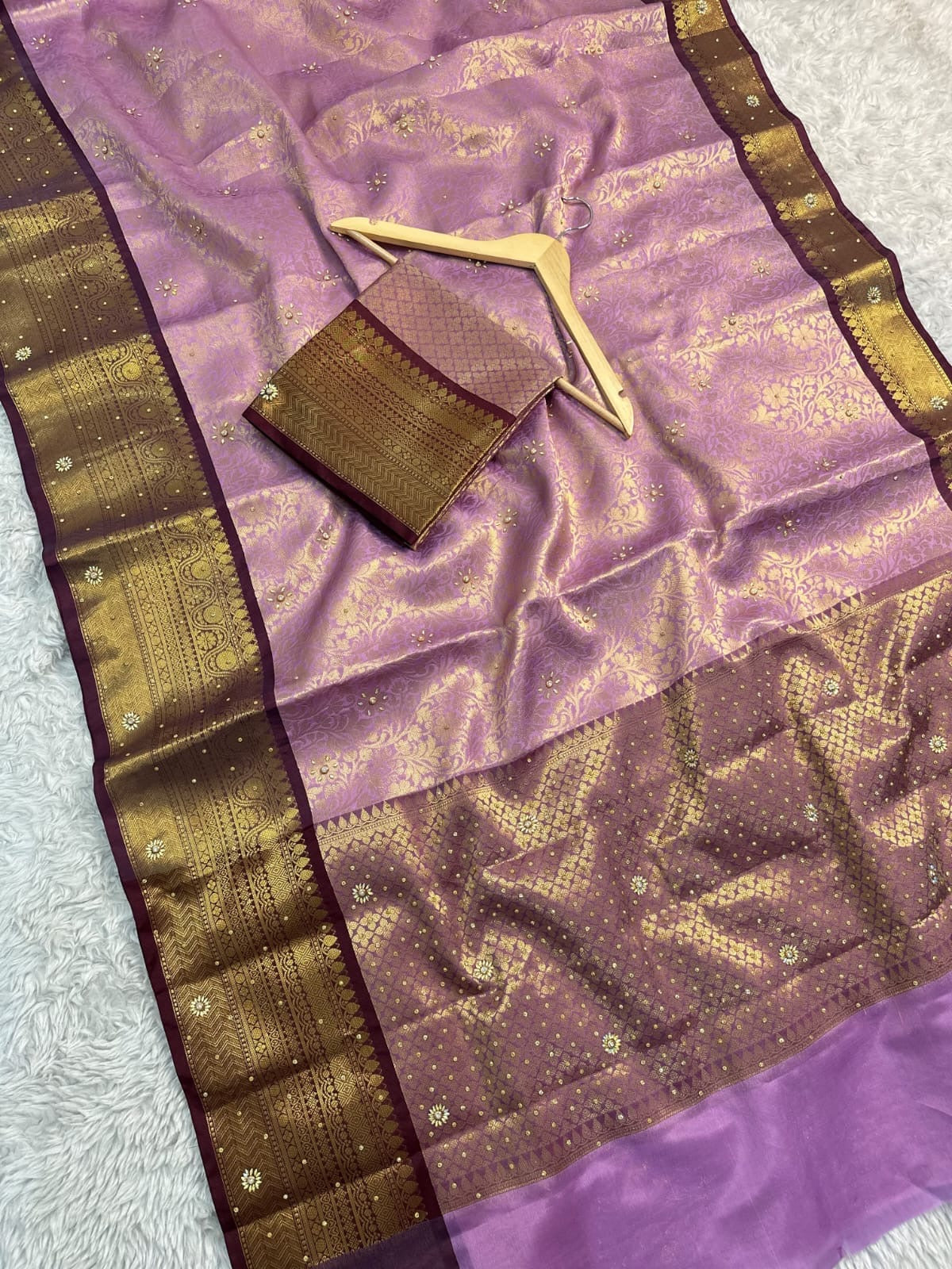 Bridal Heavy Stone Silk Saree