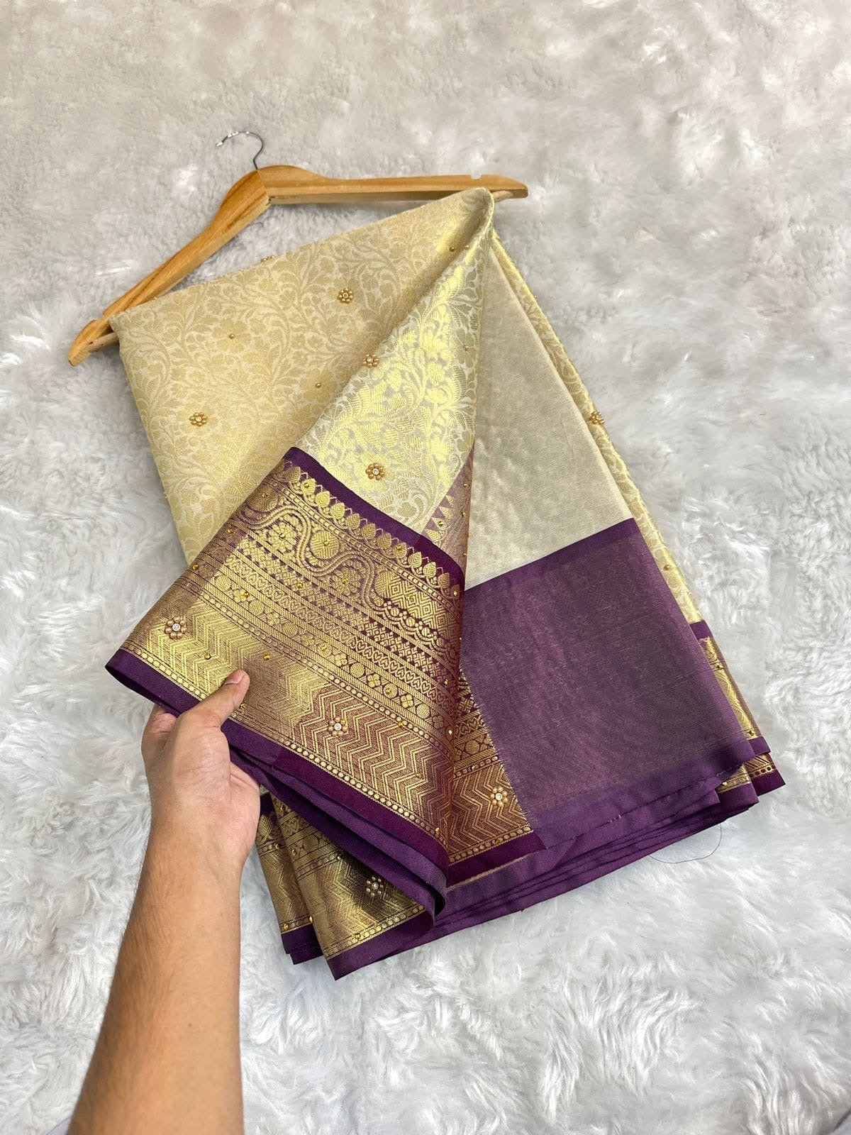 Bridal Heavy Stone Silk Saree