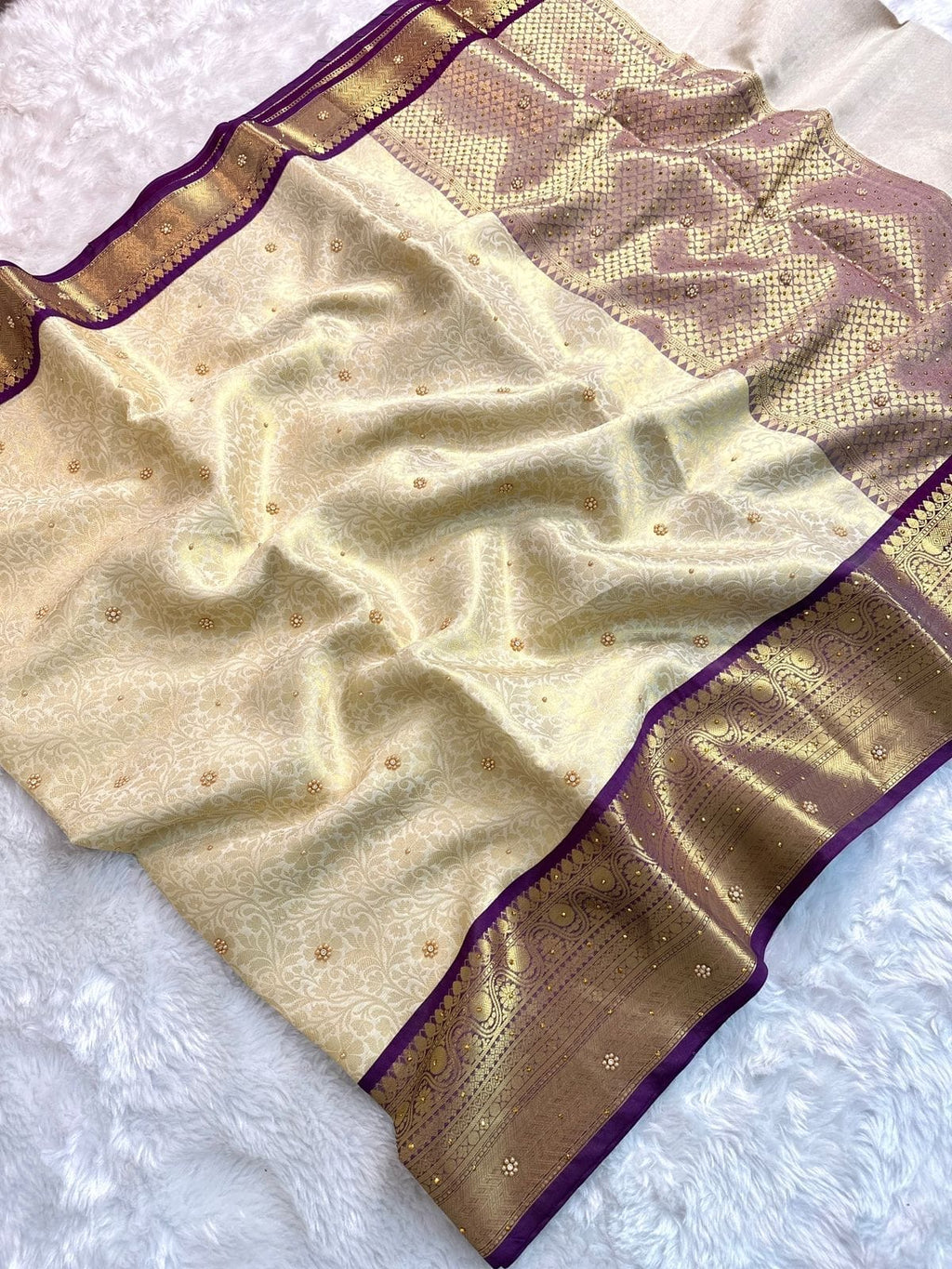 Bridal Heavy Stone Silk Saree