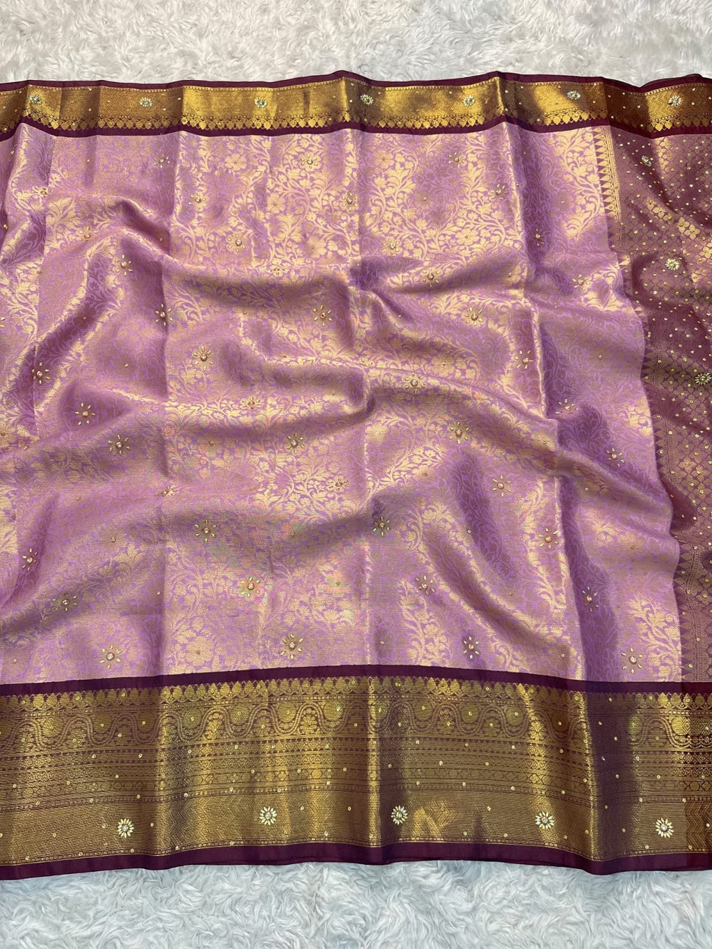 Bridal Heavy Stone Silk Saree