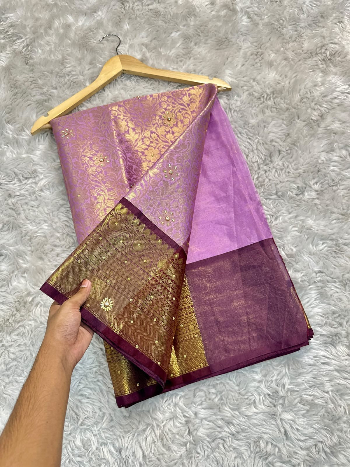 Bridal Heavy Stone Silk Saree