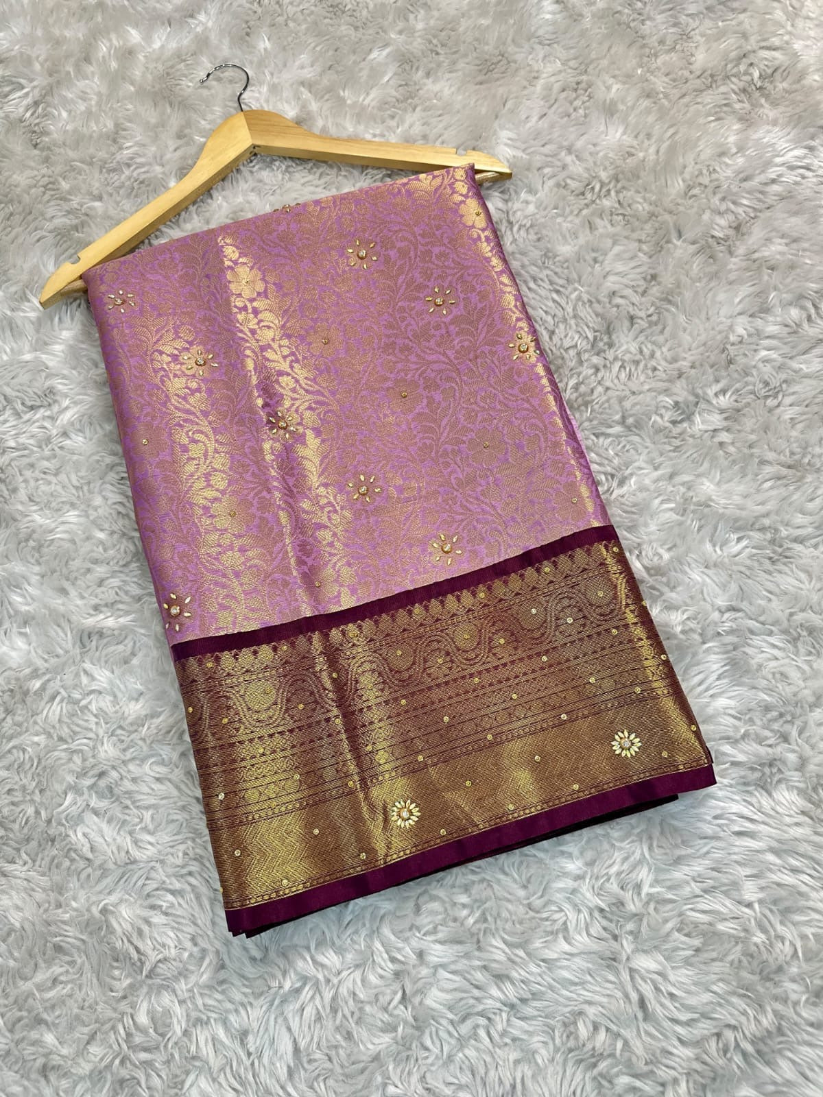 Bridal Heavy Stone Silk Saree