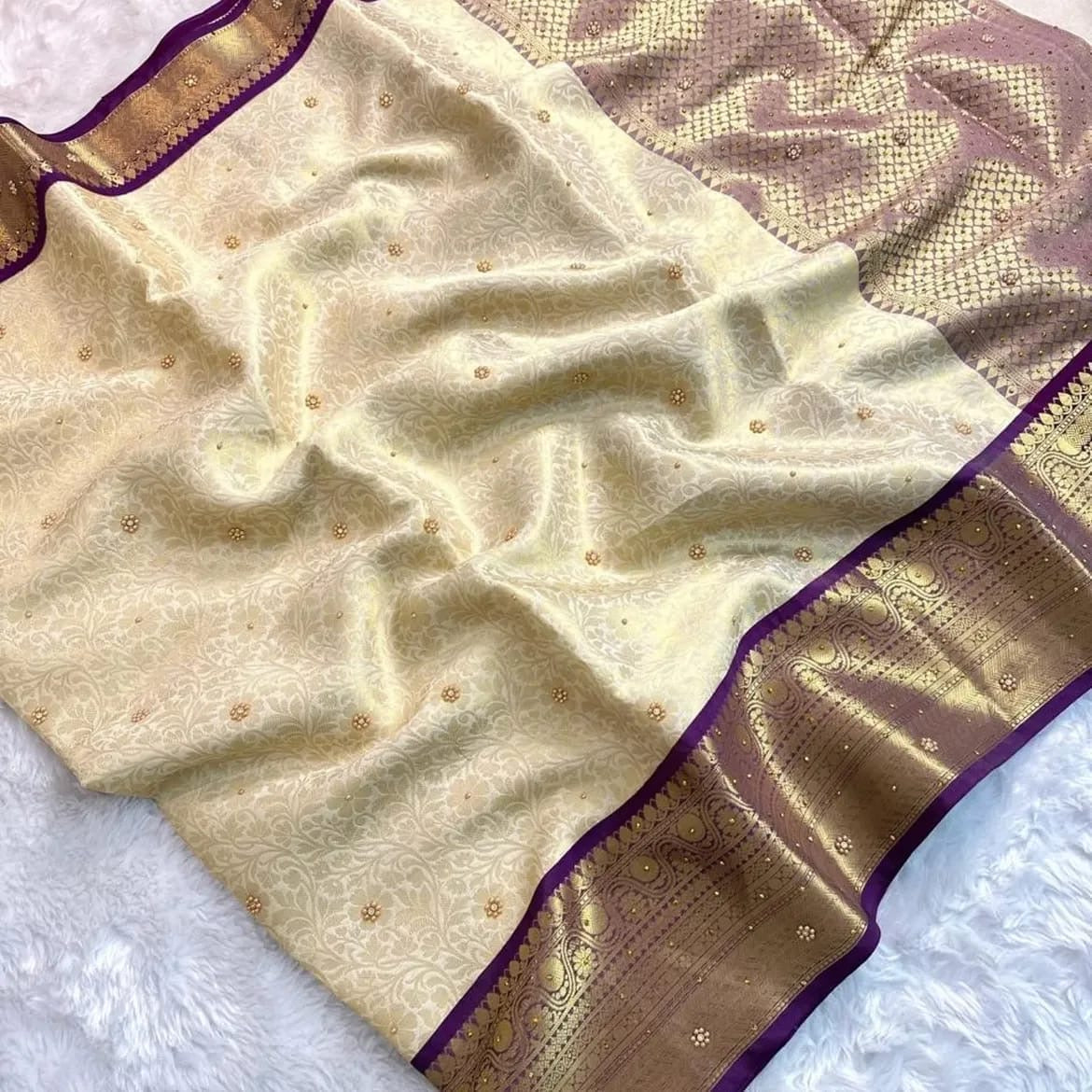 Bridal Heavy Stone Silk Saree