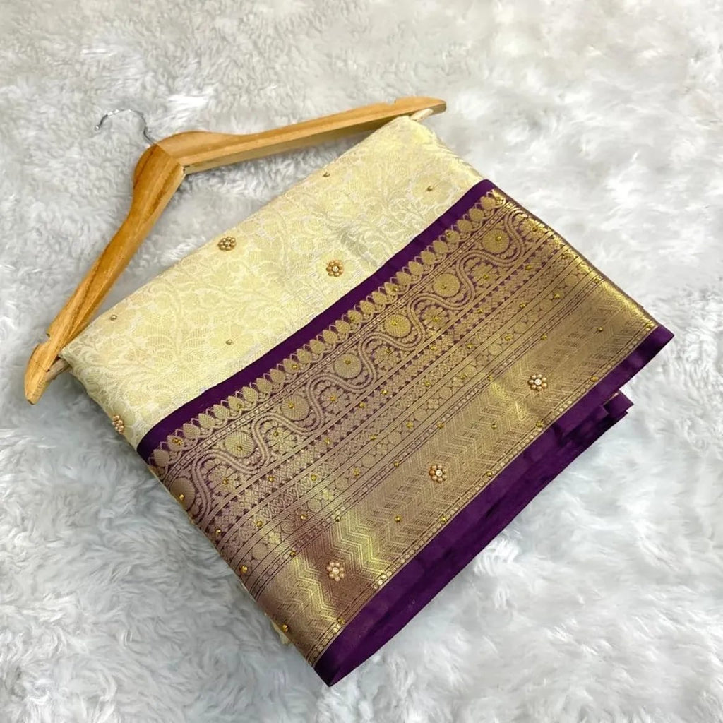 Bridal Heavy Stone Silk Saree