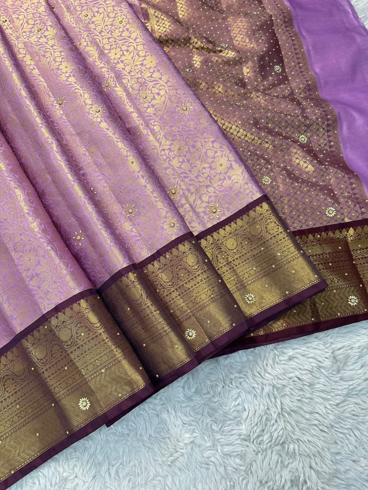 Bridal Heavy Stone Silk Saree