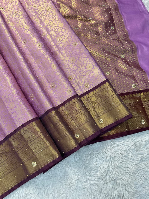 Bridal Heavy Stone Silk Saree
