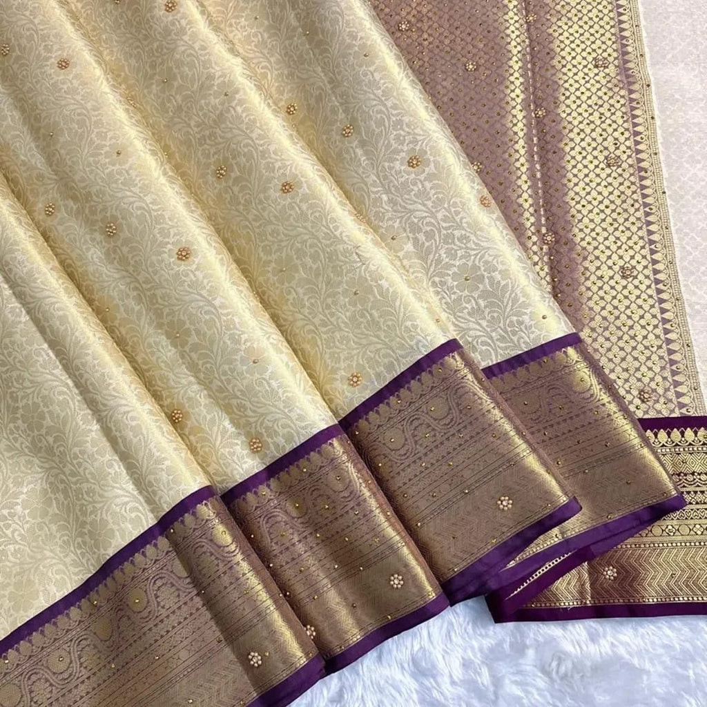 Bridal Heavy Stone Silk Saree