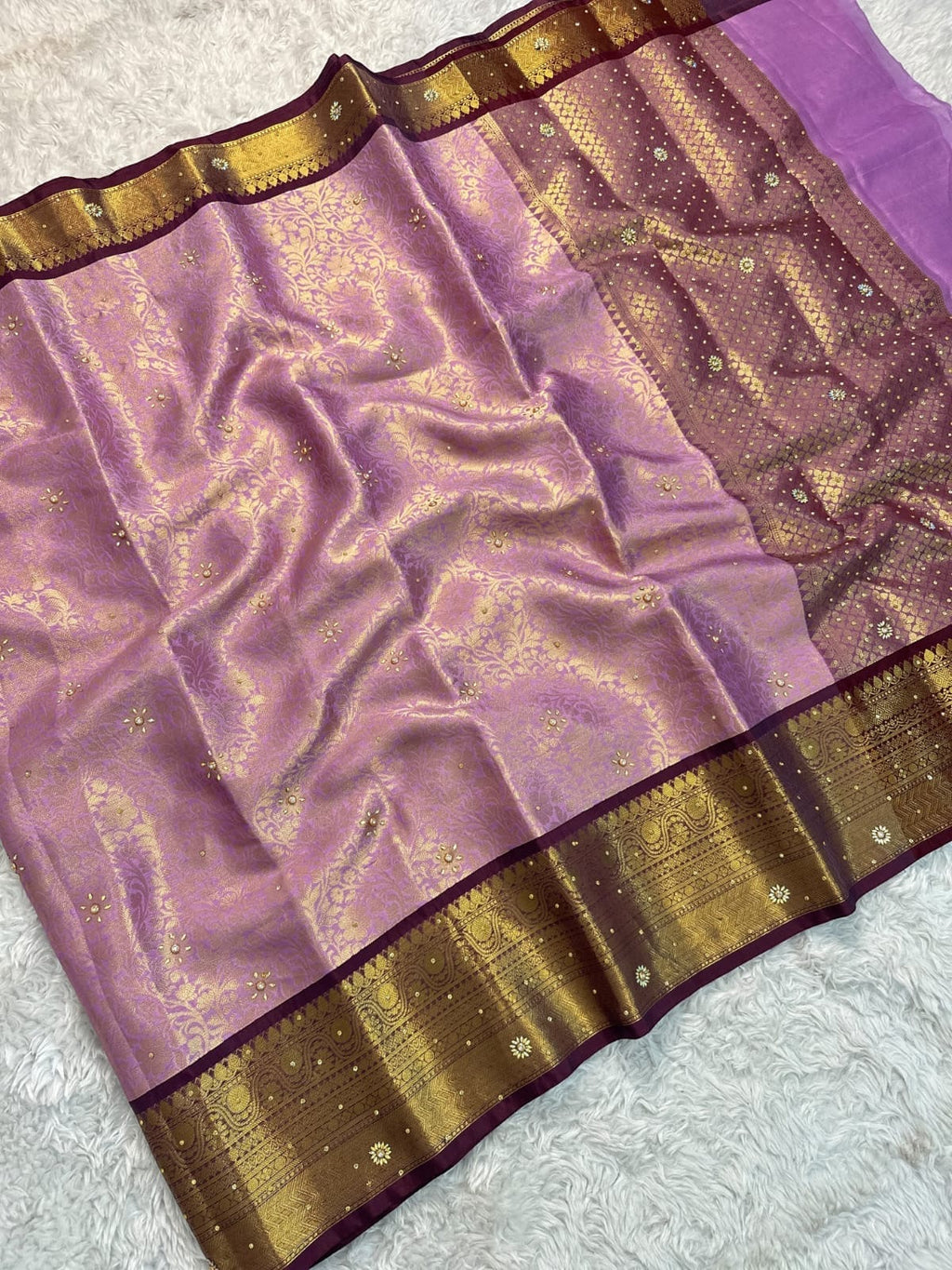 Bridal Heavy Stone Silk Saree